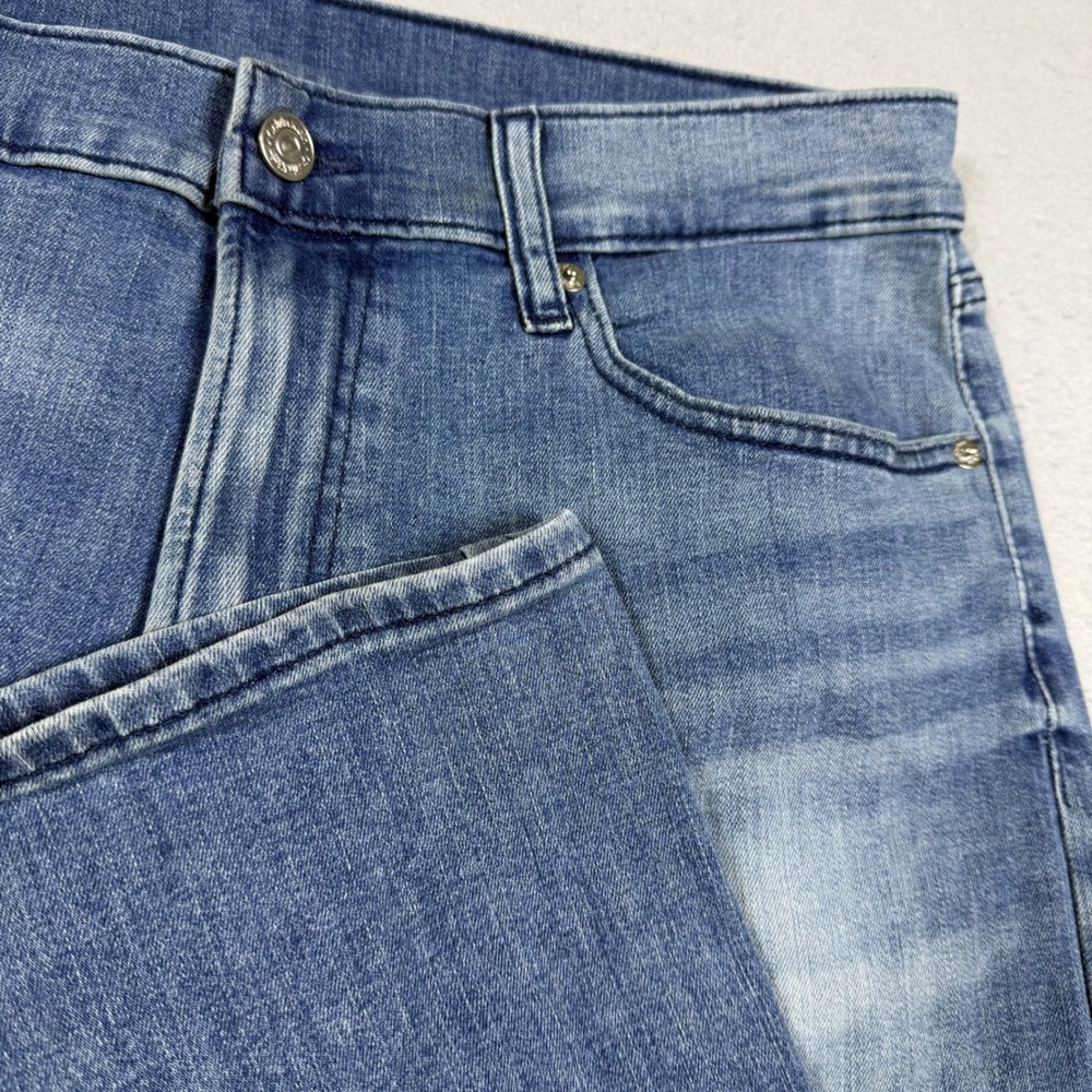 Calvin Klein Mens Blue Medium Wash Slim Straight Fit Stretch Denim Jeans 34x32